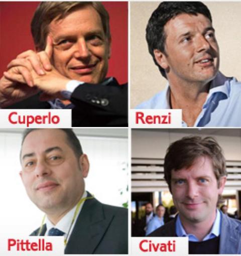 renzi_cuperlo_pittella_civati_informazione quotidiana